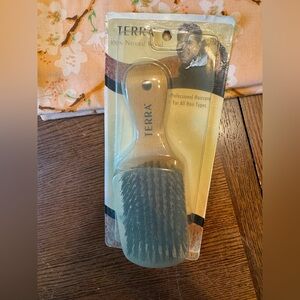 Terra Natural Wood Club Brush Bristles Groom Style Vintage NEW NOS